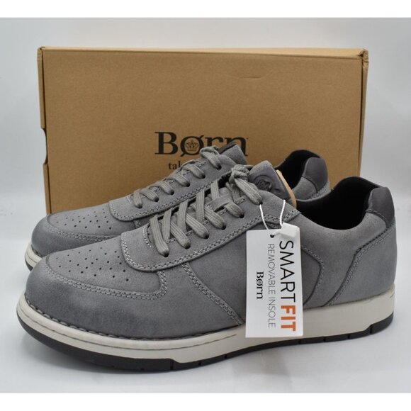 Born Other - Born Mens Size 11.5‎ Captain Grey Distressed Leather Lace Up Sneakers Shoes